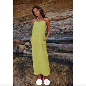 Free People - Aspen Linen Maxi (XS) - Palma Green - NWT